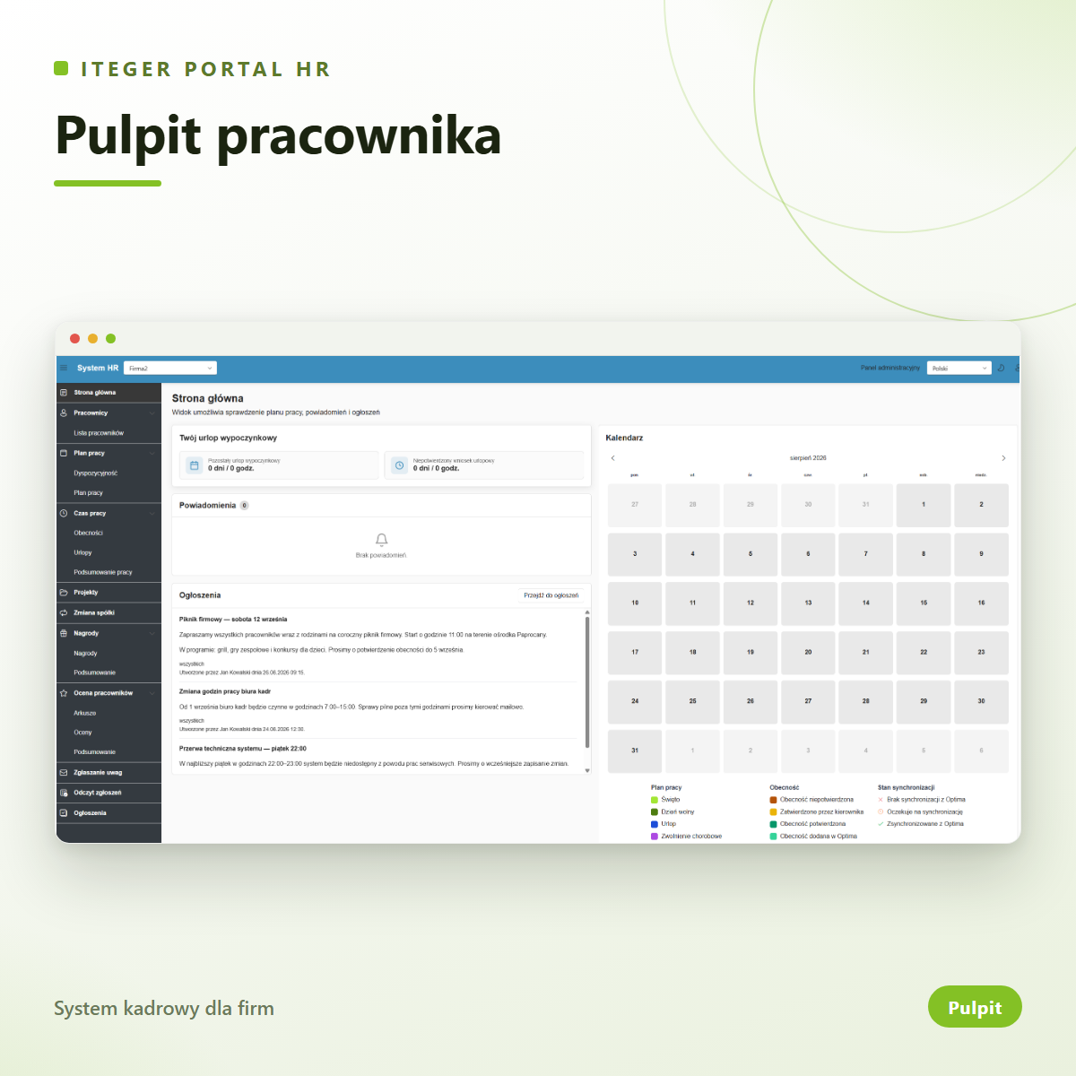 Pulpit pracownika