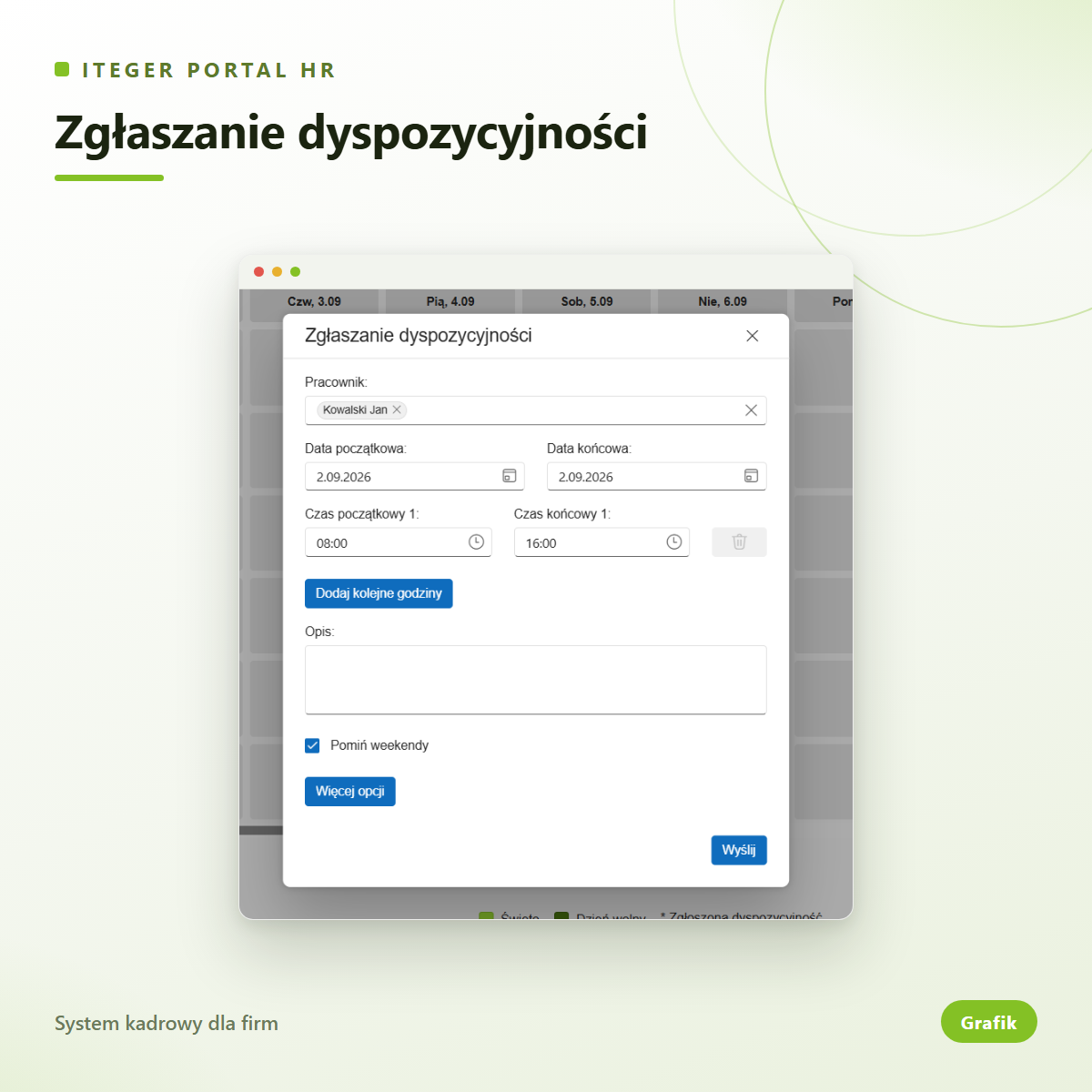 Zgłaszanie dyspozycyjności