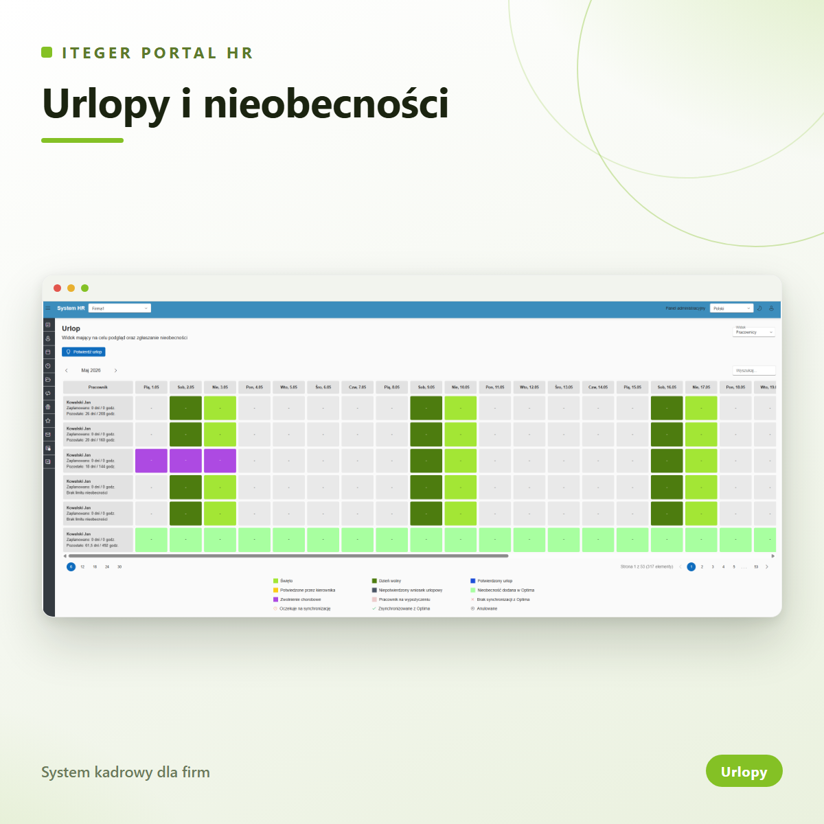 Urlopy i nieobecności
